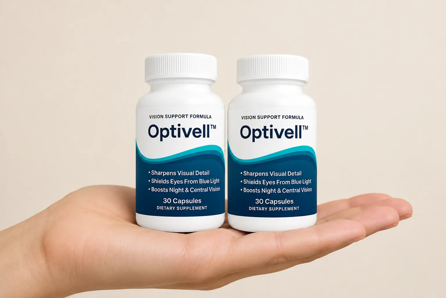 Optivell — the package held in a hand
