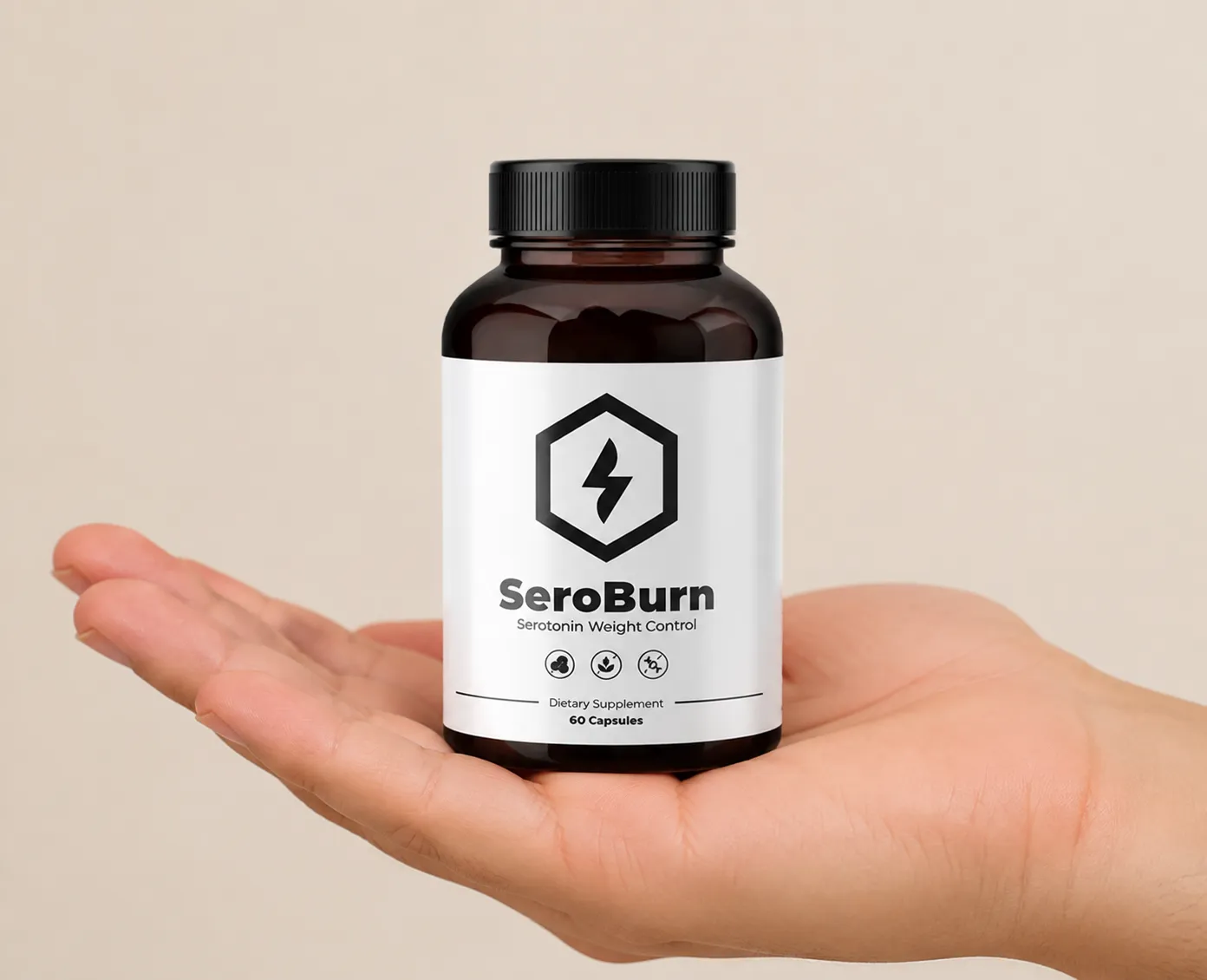 SeroBurn — the package held in a hand