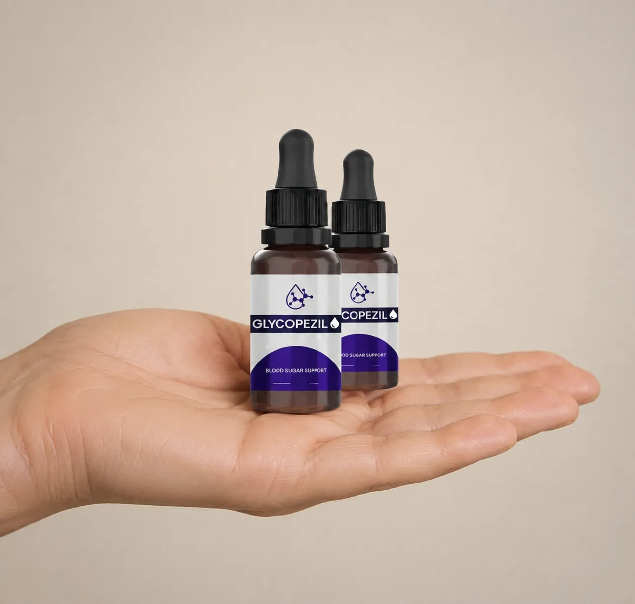 GlycoPezil — the package held in a hand