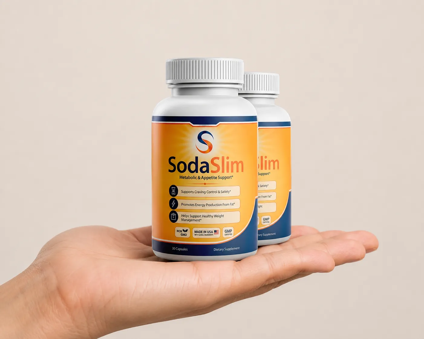 SodaSlim — the package held in a hand