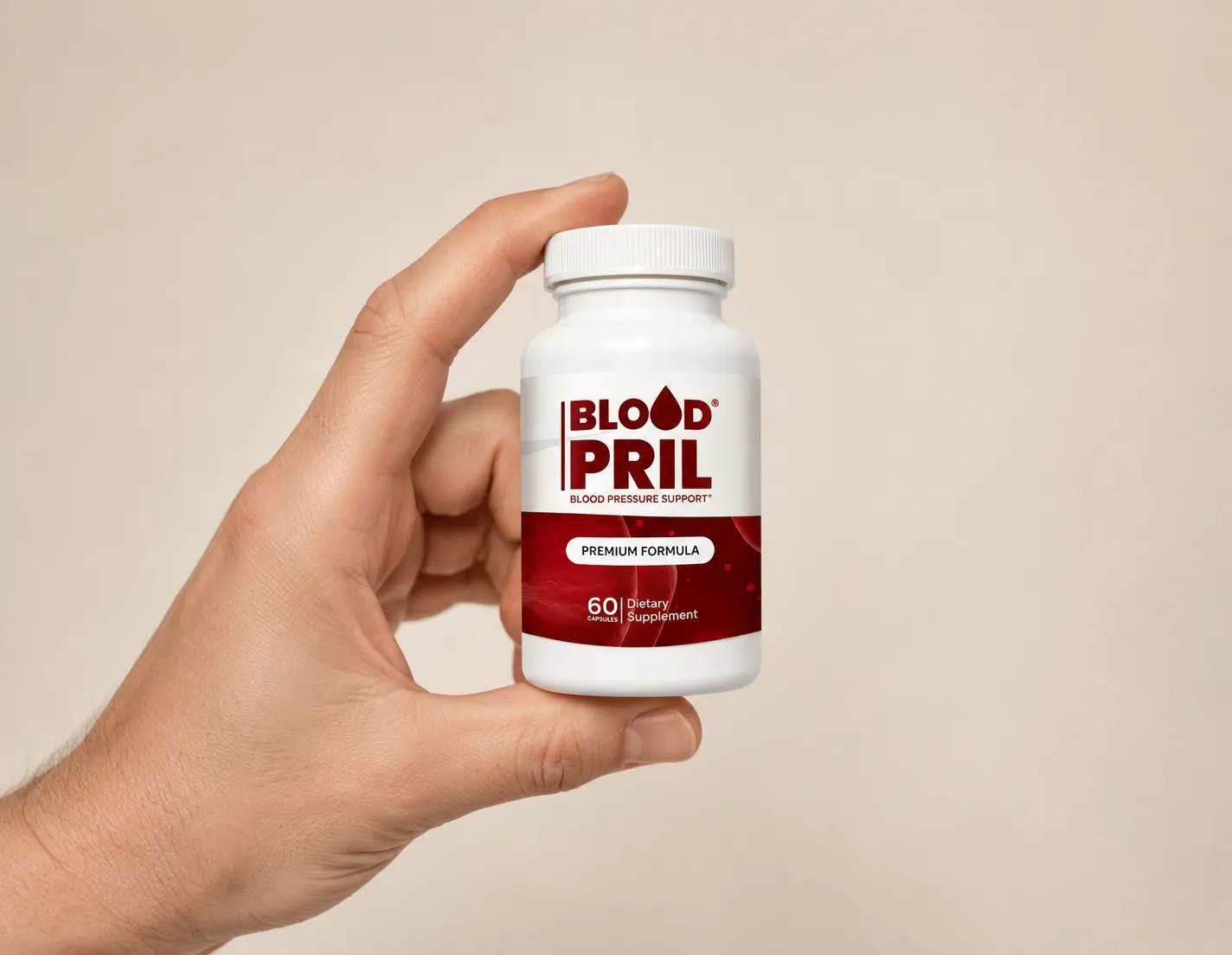 Bloodpril — the package held in a hand