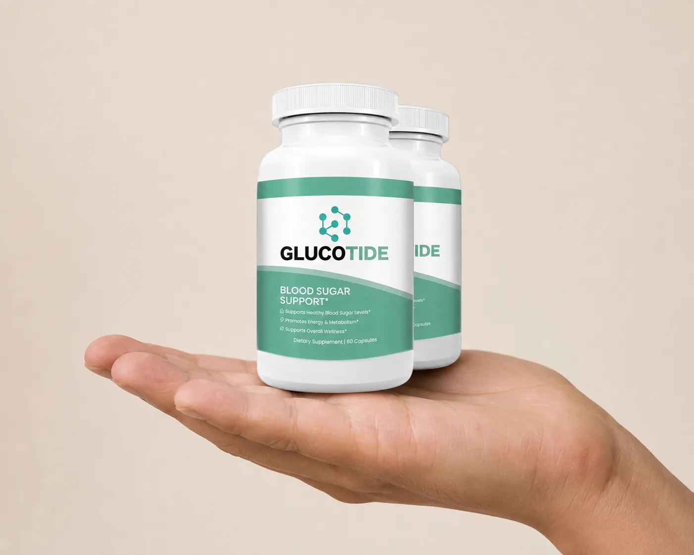 Glucotide — the package held in a hand