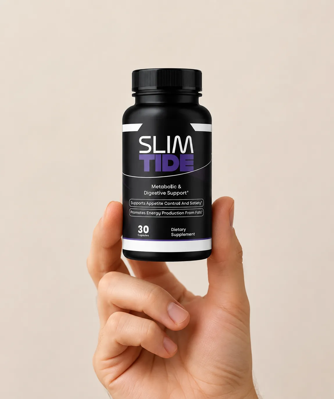 Slimtide — the package held in a hand