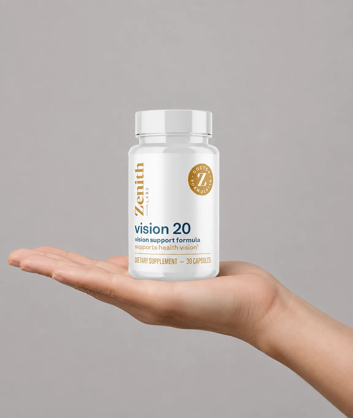 Vision 20 — the package held in a hand